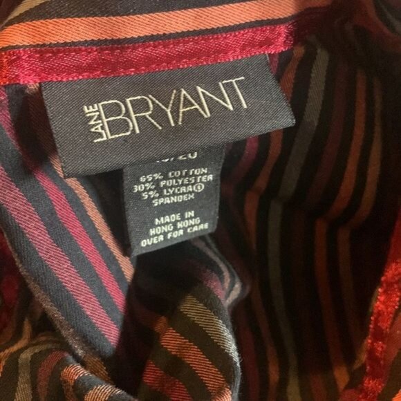 Lane Bryant stripes plus size button front blouse - Picture 8 of 8